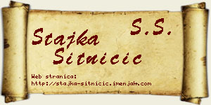 Stajka Sitničić vizit kartica